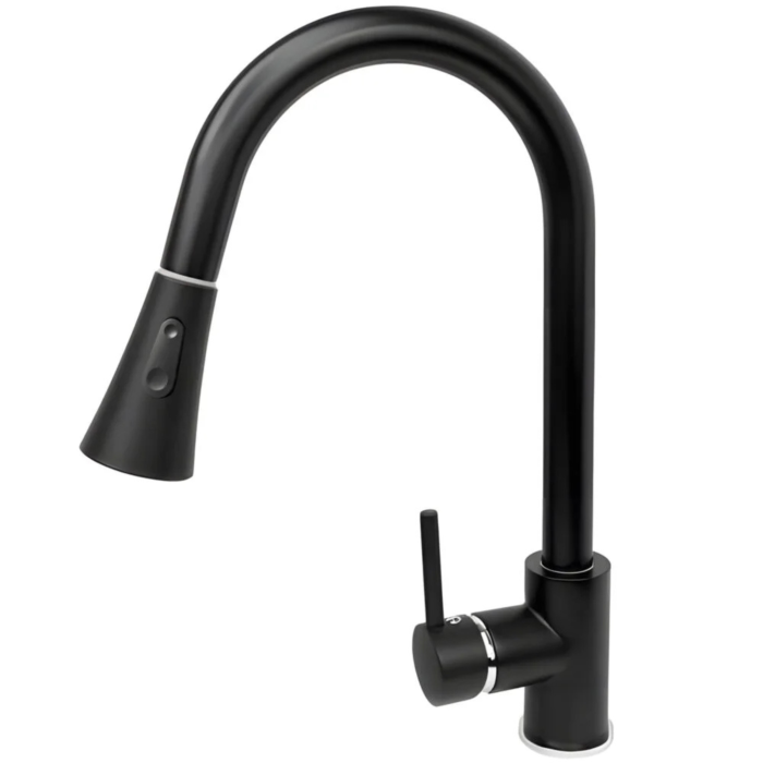 Baterie bucatarie VarioShop®, pipa flexibila si rotativa, dus extractibil cu 2 functii, cartus ceramic 35 mm, aerator economisire apa, negru mat [9]
