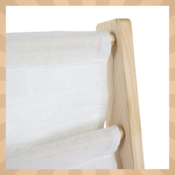 Biblioteca pentru copii, VarioShop®, cu 6 rafturi din material textil, structura din lemn natural, stabila si sigura, 79×62.5×30 cm, organizator pentru carti, reviste si jucarii, design Montessori [13]