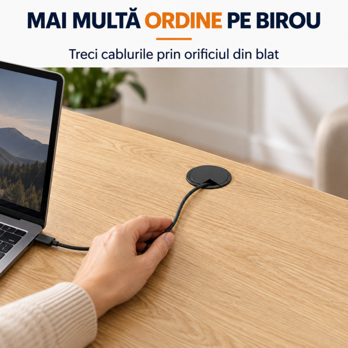 Birou electric reglabil VarioShop®, inaltime 72-118 cm, memorie 3 niveluri, blat 120x60 cm, suport casti si pahar, canal cabluri, lemn/negru [6]