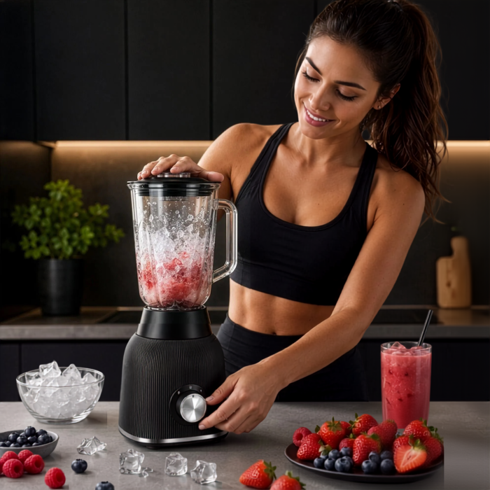 Blender multifunctional VarioShop® cu rasnita, 1200 W, cana din sticla 2 L, 2 pahare portabile, zdrobire gheata, viteza reglabila, functie Pulse, design compact, negru [3]