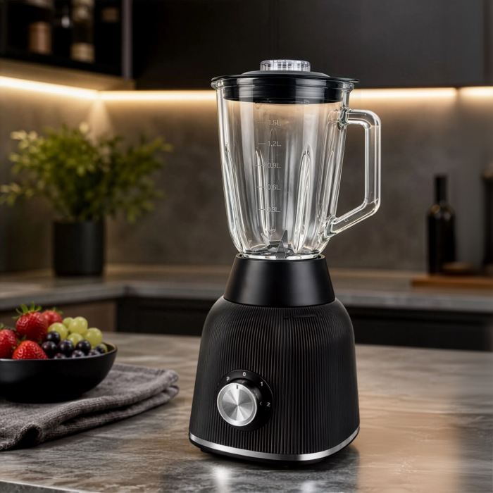 Blender multifunctional VarioShop® cu rasnita, 1200 W, cana din sticla 2 L, 2 pahare portabile, zdrobire gheata, viteza reglabila, functie Pulse, design compact, negru [7]