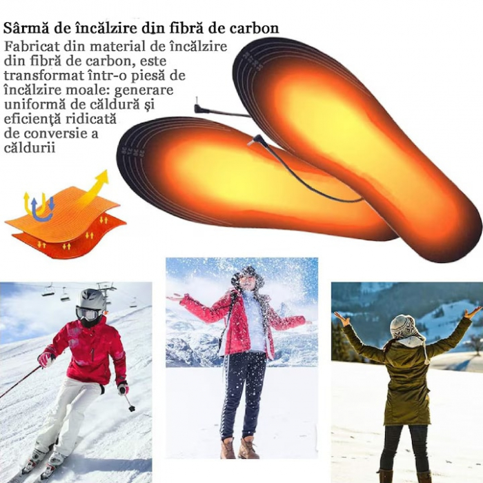 Branturi incalzite pentru incaltaminte VarioShop®, Impermeabile, Confortabile, Rezistente, Temperatura Incalzire max. 55°C, Alimentare prin USB, Marimea 41 - 46, Negru [8]