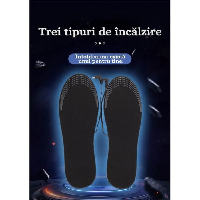 Branturi incalzite pentru incaltaminte VarioShop®, Impermeabile, Confortabile, Rezistente, Temperatura Incalzire max. 55°C, Alimentare prin USB, Marimea 41 - 46, Negru [2]