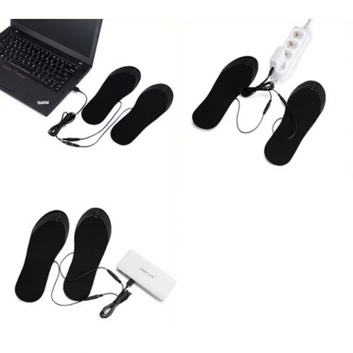 Branturi incalzite pentru incaltaminte VarioShop®, Impermeabile, Confortabile, Rezistente, Temperatura Incalzire max. 55°C, Alimentare prin USB, Marimea 41 - 46, Negru [23]