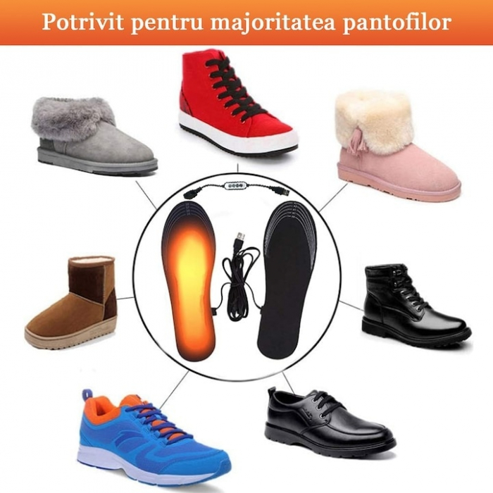 Branturi incalzite pentru incaltaminte VarioShop®, Impermeabile, Confortabile, Rezistente, Temperatura Incalzire max. 55°C, Alimentare prin USB, Marimea 41 - 46, Negru [4]