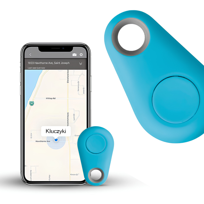Breloc anti-pierdere Bluetooth VarioShop®, pentru chei si obiecte personale, localizator cu alarma sonora, declansator foto, aplicatie iSearching, Android/iOS, albastru [6]