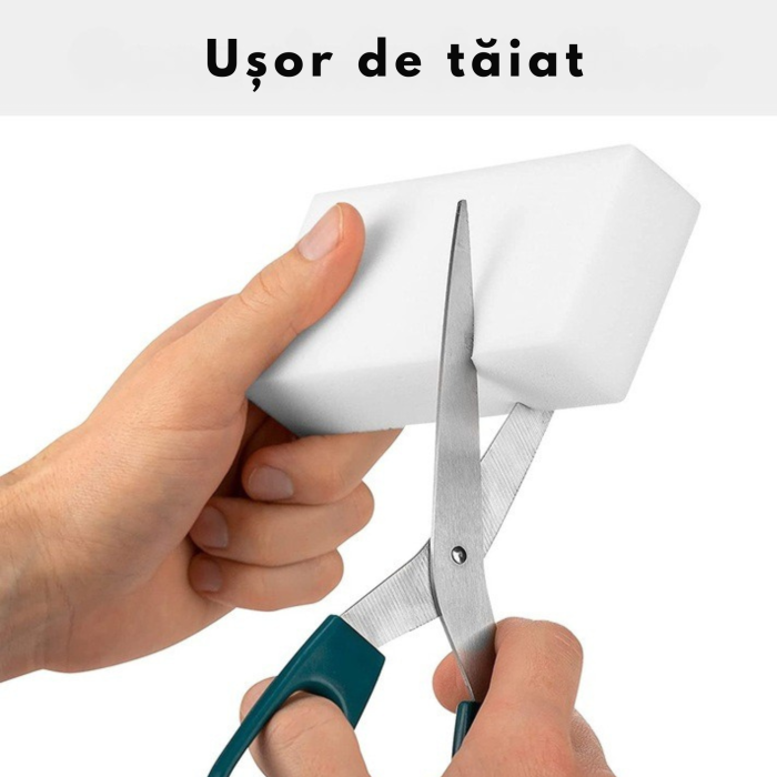 Burete magic VarioShop®, pentru curatarea murdariei fara detergenti, eficienta ridicata, utilizare versatila, diverse suprafete, din melamina, 10 x 7 cm, Alb [5]