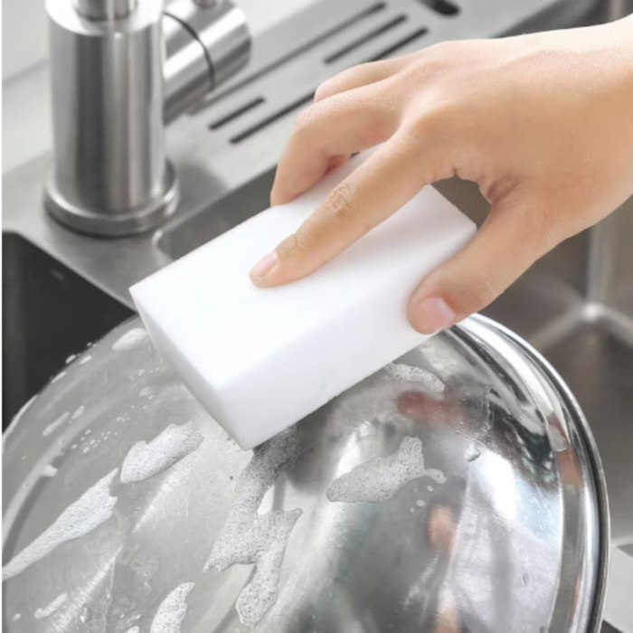 Burete magic VarioShop®, pentru curatarea murdariei fara detergenti, eficienta ridicata, utilizare versatila, diverse suprafete, din melamina, 10 x 7 cm, Alb [6]