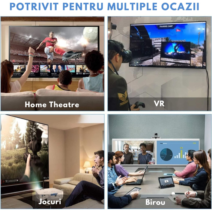 Cablu adaptor USB Type-C la DisplayPort 1.4 VarioShop®, performanta Ultra-HD, rezolutie 8K 60Hz, 4K 144Hz, 1.8m, Negru [2]