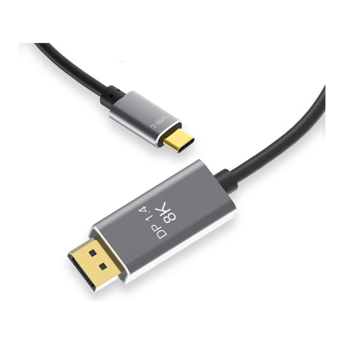 Cablu adaptor USB Type-C la DisplayPort 1.4 VarioShop®, performanta Ultra-HD, rezolutie 8K 60Hz, 4K 144Hz, 1.8m, Negru [14]