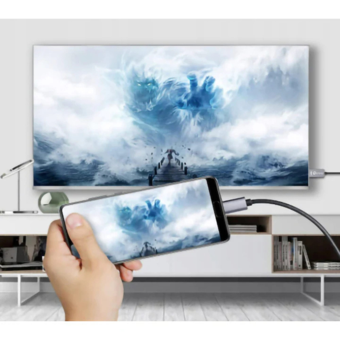 Cablu adaptor USB Type-C la DisplayPort 1.4 VarioShop®, performanta Ultra-HD, rezolutie 8K 60Hz, 4K 144Hz, 1.8m, Negru [3]