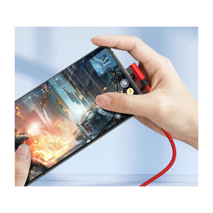 Cablu alimentare si date VarioShop® incarcare rapida, design ergonomic, compatibilitate extinsa, USB la USB Type-C, unghiular 90 °, Negru [3]