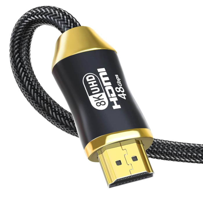 Cablu HDMI 2.1 VarioShop®, 48Gbps 8K 60Hz, 4K 120Hz, compatibilitate universala, plug-and-play, pentru monitor, proiector, televizor, laptop, lungime 1.5 m, Negru [17]