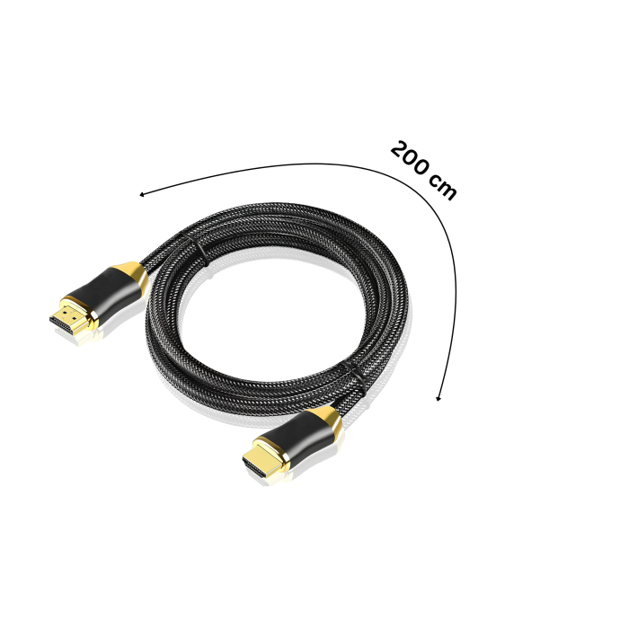 Cablu HDMI 2.1 VarioShop®, 48Gbps 8K 60Hz, 4K 120Hz, compatibilitate universala, plug-and-play, pentru monitor, proiector, televizor, laptop, lungime 2 m, Negru [7]