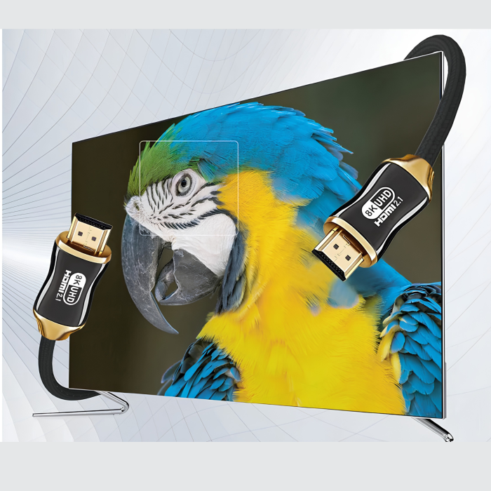Cablu HDMI 2.1 VarioShop®, 48Gbps 8K 60Hz, 4K 120Hz, compatibilitate universala, plug-and-play, pentru monitor, proiector, televizor, laptop, lungime 2 m, Negru [8]