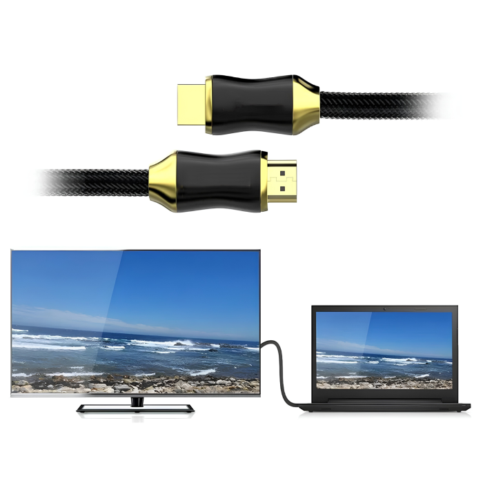 Cablu HDMI 2.1 VarioShop®, 48Gbps 8K 60Hz, 4K 120Hz, compatibilitate universala, plug-and-play, pentru monitor, proiector, televizor, laptop, lungime 2 m, Negru [9]