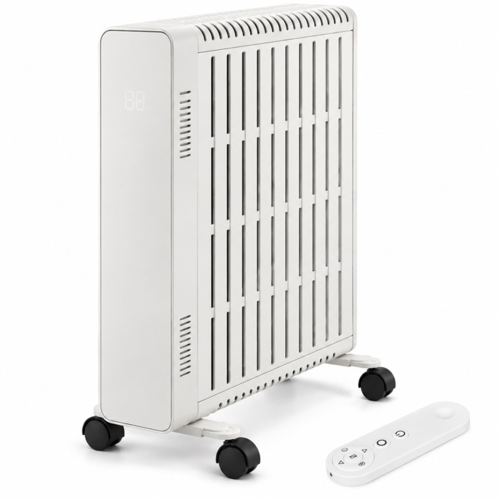 Calorifer electric cu ulei VarioShop®, 2500W, 11 elementi, 3 trepte de putere, termostat reglabil, control WiFi si telecomanda, 50 x 28,5 x 64 cm, alb [8]