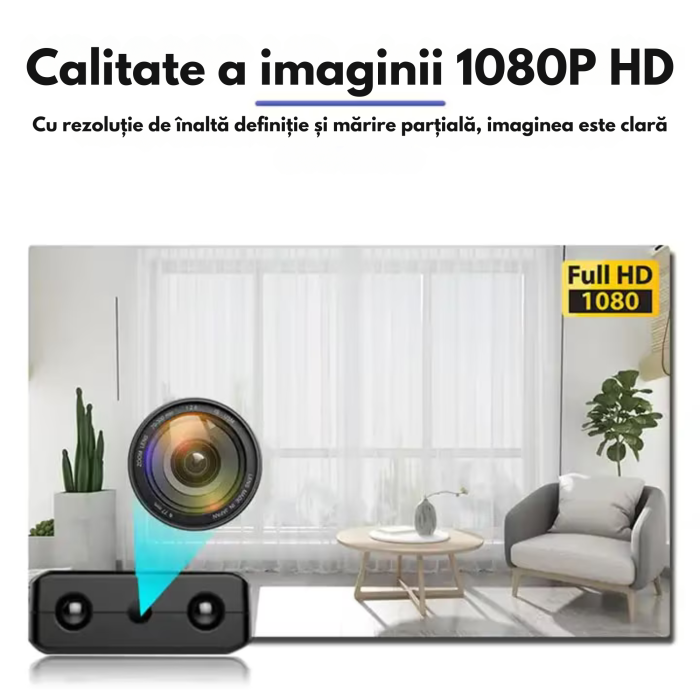 Camera digitala multifunctionala Full HD cu WiFi VarioShop®, viziune nocturna si detectare miscare, mini-camera de supraveghere pentru interior, conectare prin aplicatie, slot microSD, 2.9 x 2.9 x 1.1 [3]