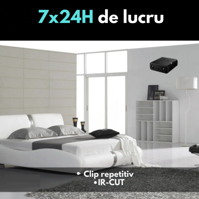 Camera digitala multifunctionala Full HD cu WiFi VarioShop®, viziune nocturna si detectare miscare, mini-camera de supraveghere pentru interior, conectare prin aplicatie, slot microSD, 2.9 x 2.9 x 1.1 [17]