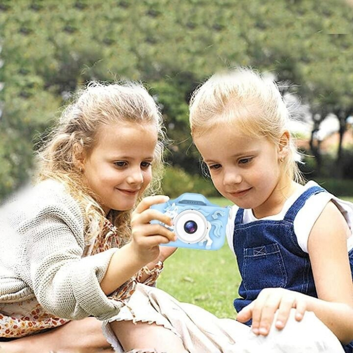 Camera foto digitala pentru copii VarioShop®, Dual camera, Efecte multiple, Jocuri, 12MP, 1920 x 1080 Video ecran 2.0 inch baterie 600 mAh, model Unicorn, Albastru [8]