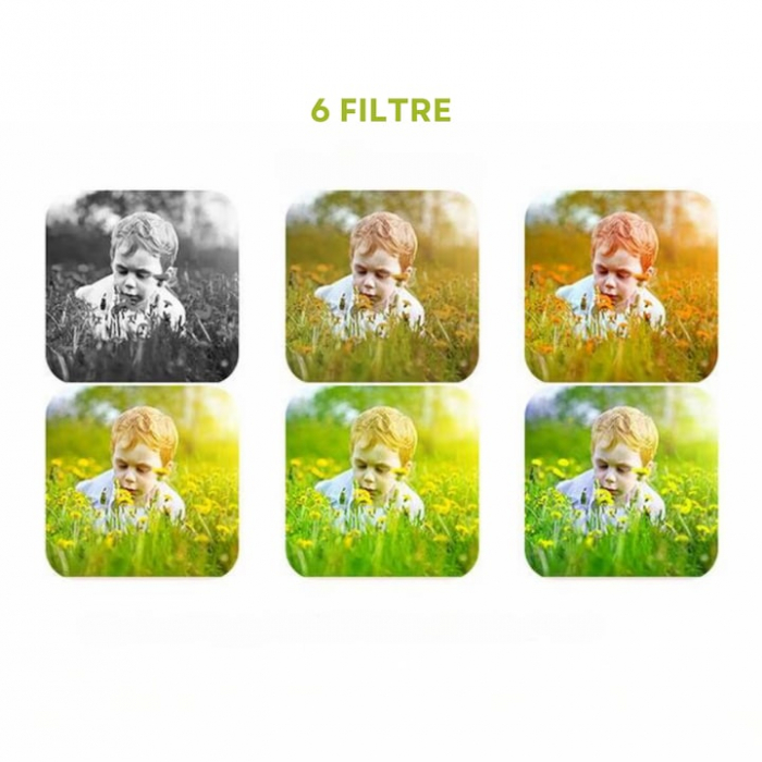 Camera foto digitala pentru copii VarioShop®, Dual camera, Efecte multiple, Jocuri, 12MP, 1920 x 1080 Video ecran 2.0 inch baterie 600 mAh, model Unicorn, Albastru [11]
