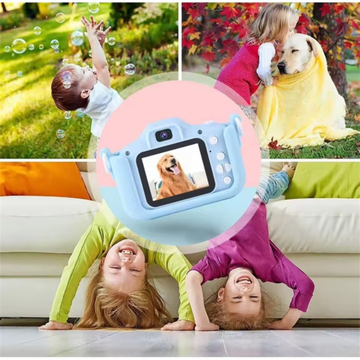 Camera foto pentru copii VarioShop®, Video, Jocuri, Muzica, 32GB SD card 1080P HD, 2.0 inch, 600 mAh, Husa Protectie Silicon, 3 ani+, Albastru [7]