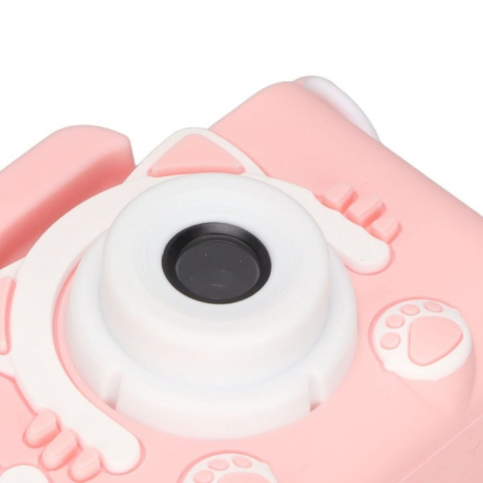 Camera foto pentru copii VarioShop®, Video, Jocuri, Muzica, 32GB SD card 1080P HD, 2.0 inch, 600 mAh, Husa Protectie Silicon, 3 ani+, Roz [13]