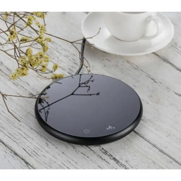 Cana ceramica VarioShop® cu incalzitor, pentru cafea si ceai, 400 ml, 2 trepte 40/60°C, temporizator, capac si lingurita, negru [8]