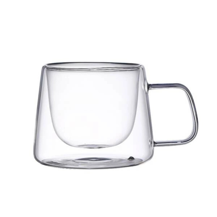 Cana sticla borosilicata 350 ml VarioShop®, pentru cafea si ceai, rezistenta la temperaturi, design elegant, durabila, 7.5 cm, transparenta [7]