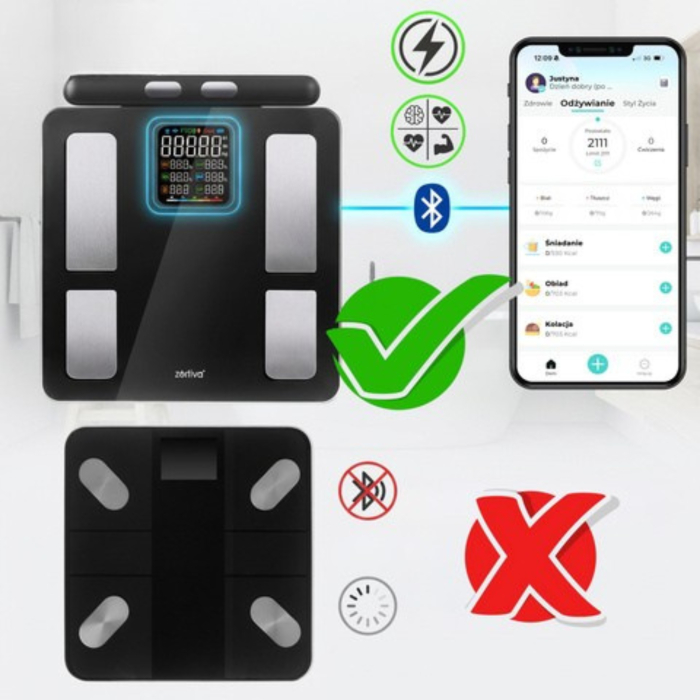 Cantar Analitic Smart VarioShop Premium Bluetooth IMC Grasime Corporala Masa Musculara 8 Electrozi WiFi LCD 180kg [10]