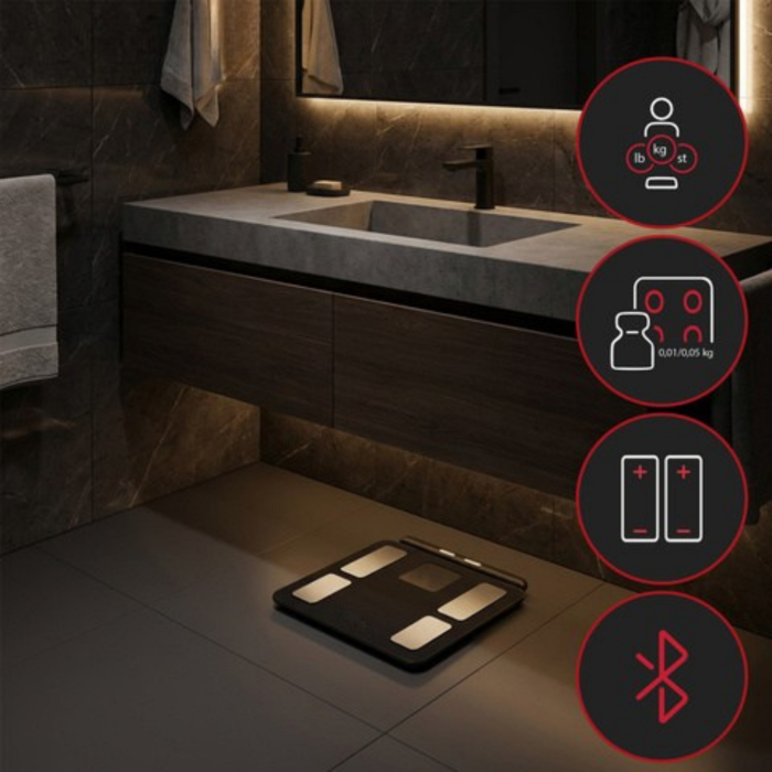 Cantar Analitic Smart VarioShop Premium Bluetooth IMC Grasime Corporala Masa Musculara 8 Electrozi WiFi LCD 180kg [2]
