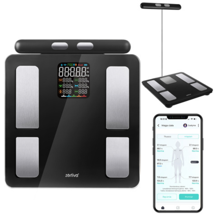 Cantar Analitic Smart VarioShop Premium Bluetooth IMC Grasime Corporala Masa Musculara 8 Electrozi WiFi LCD 180kg [6]