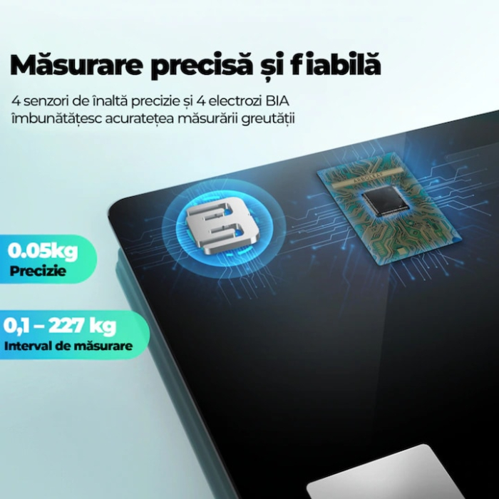 Cantar de baie inteligent VarioShop®, ecran LCD, aplicatie Feelfit, greutate pana la 226 kg, BMI, grasime corporala, masa musculara si apa corporala, 30x30 cm, alb [4]