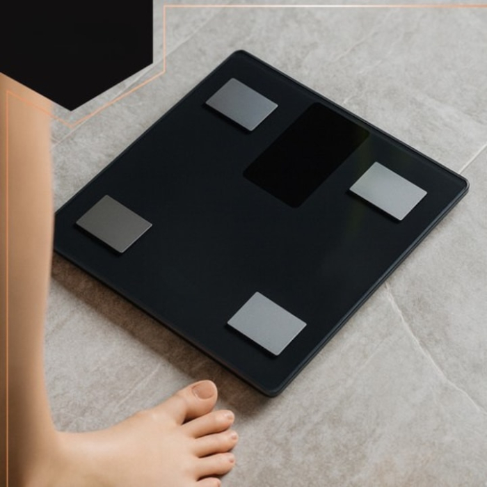 Cantar de baie inteligent VarioShop®, ecran LCD, aplicatie Feelfit, greutate pana la 226 kg, BMI, grasime corporala, masa musculara si apa corporala, 30x30 cm, negru [8]