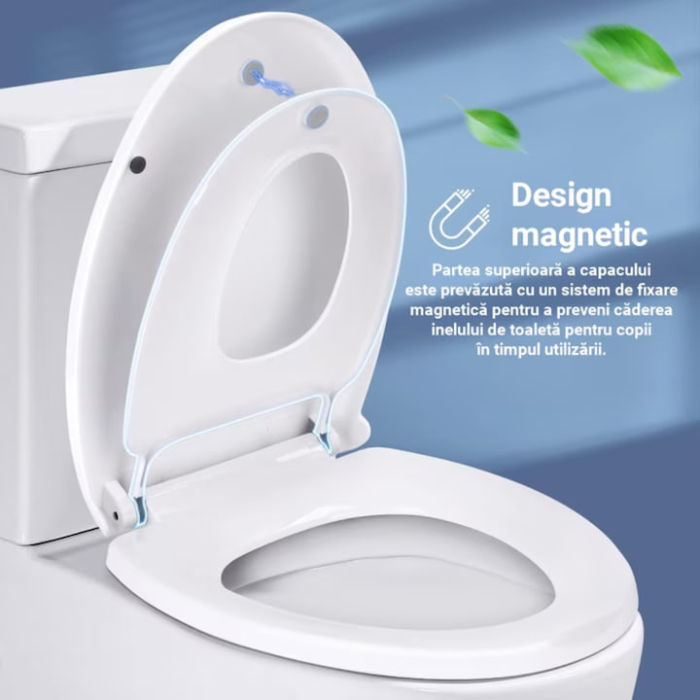 Capac toaleta universal demontabil VarioShop®, cu inchidere lenta si silentioasa, balamale din inox, sistem Quick Release, alb, 44 x 37 cm, reglabil 6–23 cm [4]