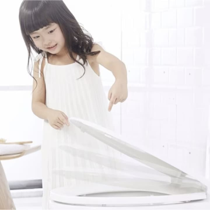 Capac toaleta universal demontabil VarioShop®, cu inchidere lenta si silentioasa, balamale din inox, sistem Quick Release, alb, 44 x 37 cm, reglabil 6–23 cm [7]