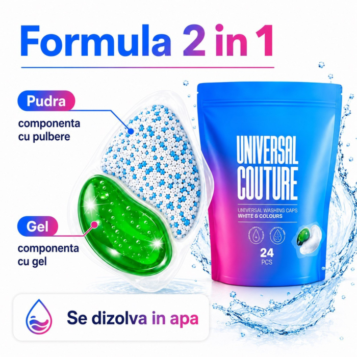 Capsule detergent rufe VarioShop®, All in One, pentru rufe albe si colorate, 24 bucati, spalare 30-60°C [5]
