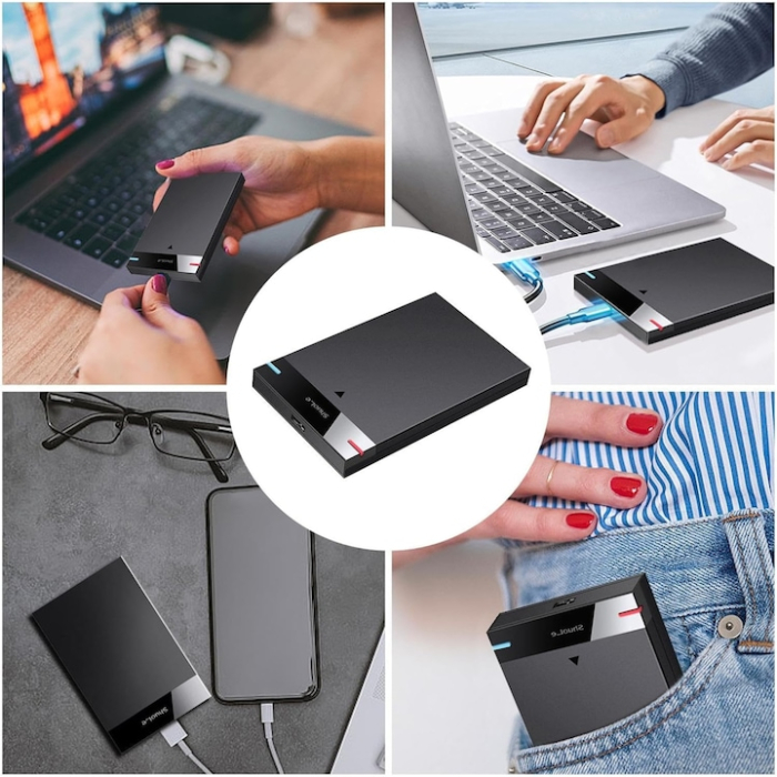 Carcasa externa HDD/SSD 2.5” USB 3.0 VarioShop®, adaptor portabil, compatibila cu pana la 4TB, Plug & Play, ideala pentru backup, gaming, transfer de date, Negru [4]