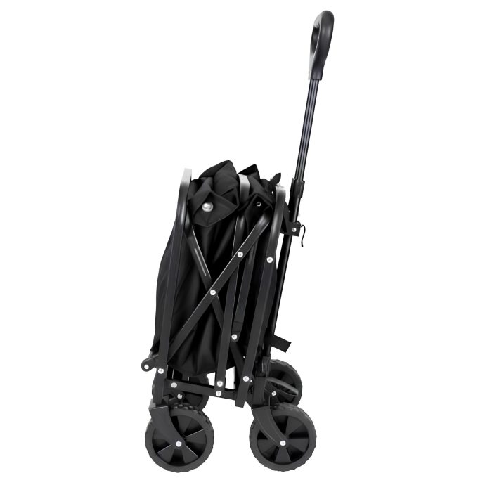 Carucior pliabil transport VarioShop®, pentru plaja, camping si cumparaturi, cos incapator impermeabil, capacitate 100 L, sarcina 100 kg, negru [9]