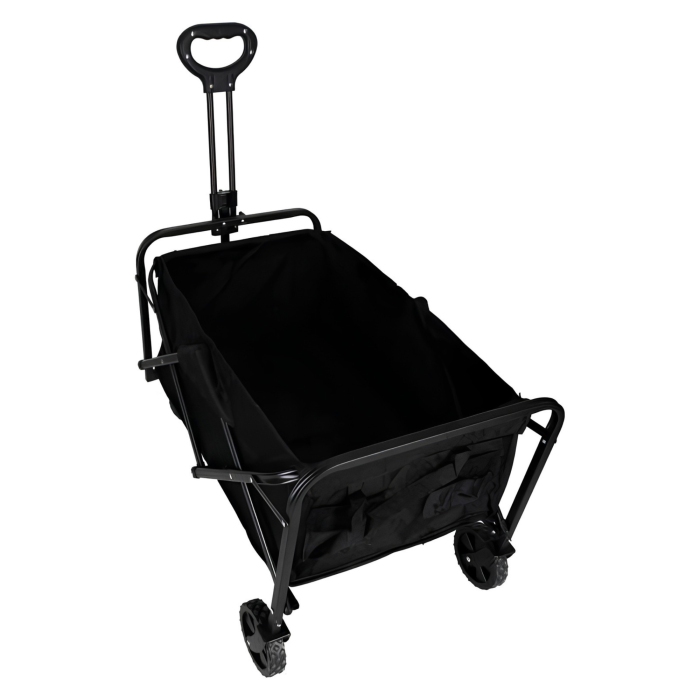 Carucior pliabil transport VarioShop®, pentru plaja, camping si cumparaturi, cos incapator impermeabil, capacitate 100 L, sarcina 100 kg, negru [10]