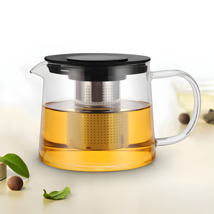 Ceainic de sticla VarioShop®, cu infuzor detasabil din otel inoxidabil, pentru ceai și cafea, capacitate 1,5L [9]