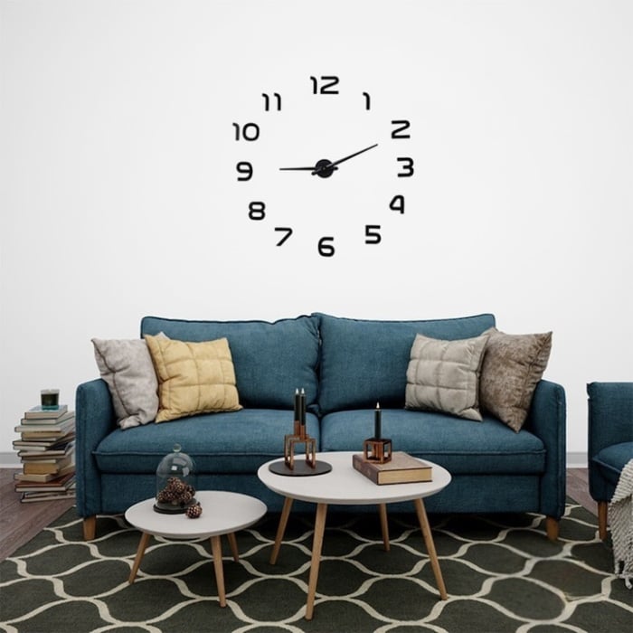 Ceas de perete Loft DIY VarioShop®, diametru reglabil 60–130 cm, design modern, montaj usor si mecanism silentios, autoasamblare rapida cu kit inclus, ideal pentru living, dormitor, birou sau spatii c [4]