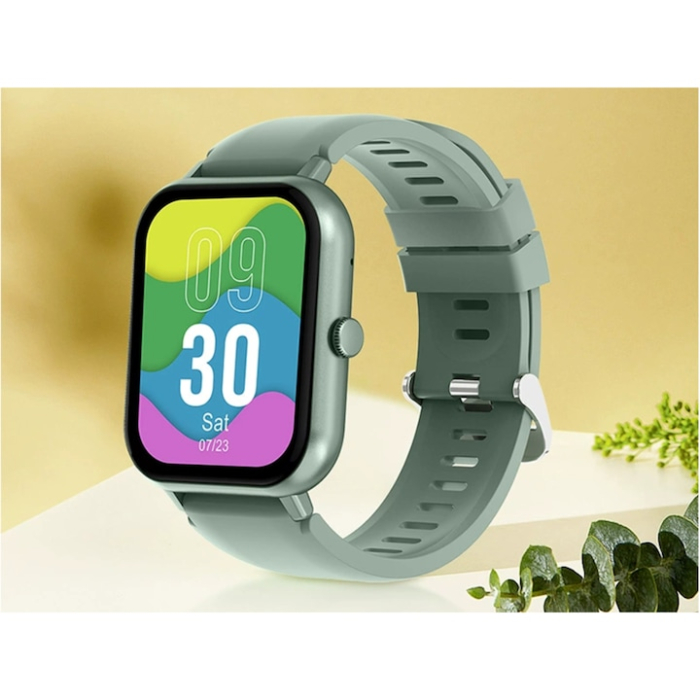 Ceas inteligent multifunctional VarioShop®, cu ecran tactil, monitorizare sanatate, 20 moduri sportive, notificari apeluri si mesaje, curea din silicon, unisex, autonomie 5-7 zile, verde [21]