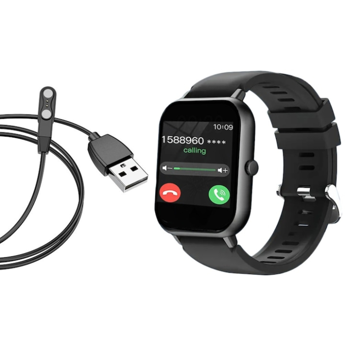 Ceas inteligent multifunctional VarioShop®, cu ecran tactil, monitorizare sanatate, 20 moduri sportive, notificari apeluri si mesaje, curea din silicon, unisex, autonomie 5-7 zile, negru [3]