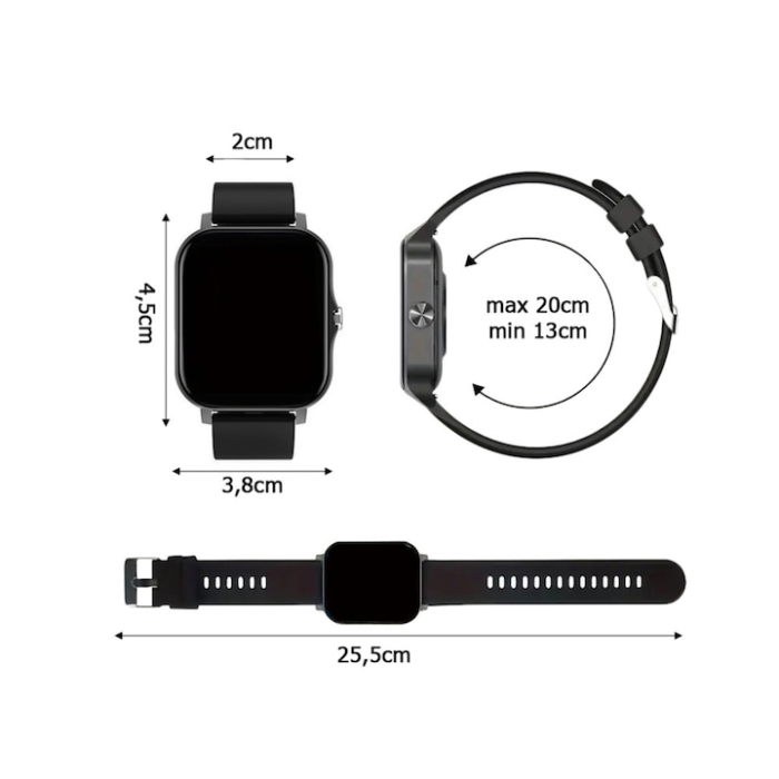 Ceas inteligent multifunctional VarioShop®, cu ecran tactil, monitorizare sanatate, 20 moduri sportive, notificari apeluri si mesaje, curea din silicon, unisex, autonomie 5-7 zile, gri [13]