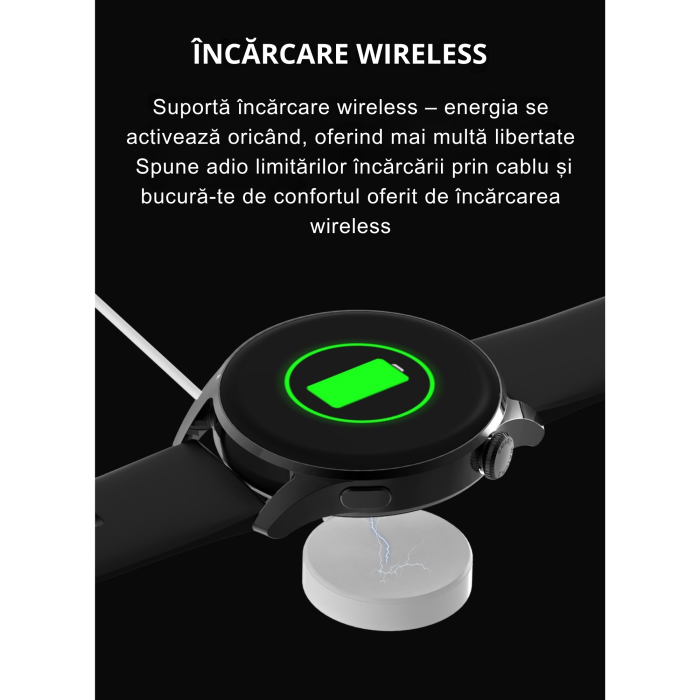 Ceas Smart VarioShop®, Bluetooth HD, ECG, Ritm Cardiac 24/7, Fitness Tracker Multi-Sport, Ecran 1.78″ 4D, Curea Metalica/Silicon [14]