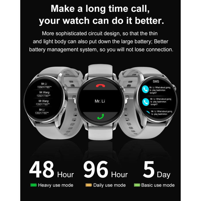 Ceas Smart VarioShop®, Bluetooth HD, ECG, Ritm Cardiac 24/7, Fitness Tracker Multi-Sport, Ecran 1.78″ 4D, Curea Metalica/Silicon [8]