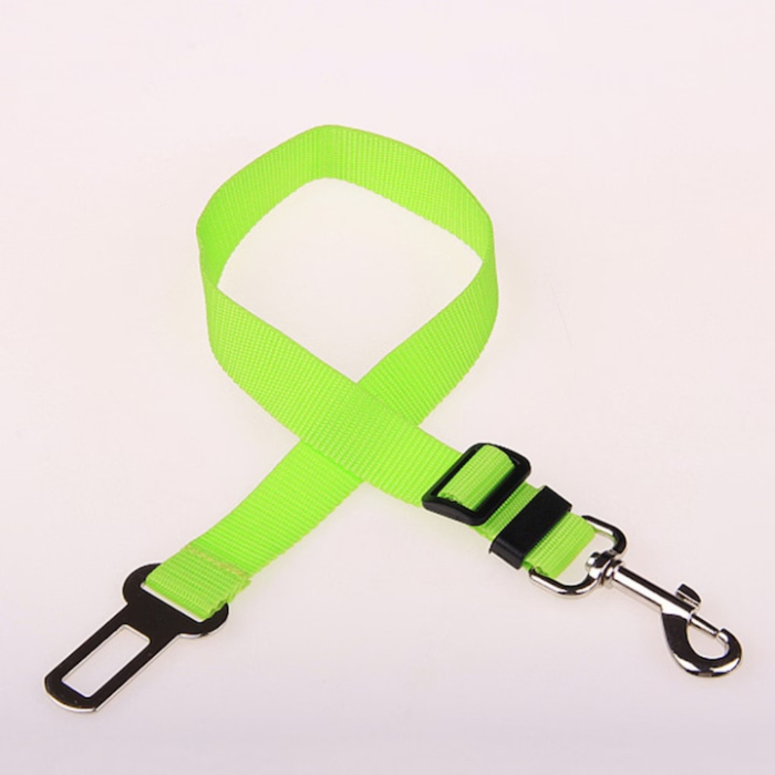 Centura de siguranta auto pentru caini si pisici VarioShop®, lesa, reglabila, design cu dublu sistem de siguranta, Verde [6]
