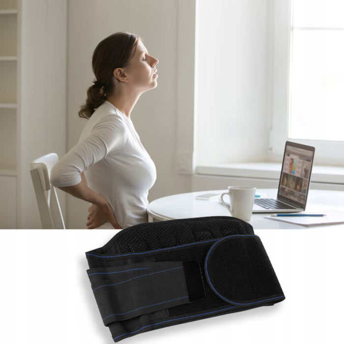 Centura lombara magnetica VarioShop®, pentru sustinerea spatelui, cu 24 magneti, insertii de aluminiu, circumferinta talie 95-110 cm, negru [7]