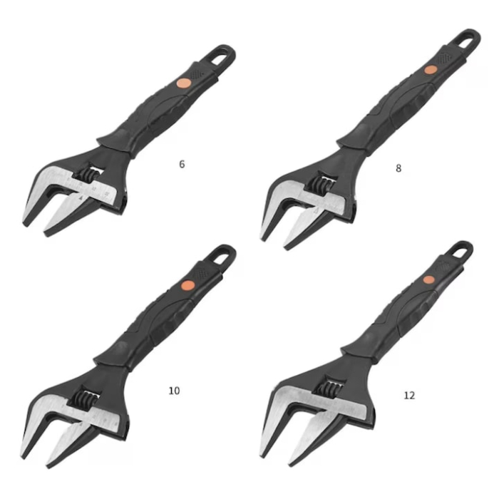 Cheie reglabila VarioShop®, 0–35 mm, din otel carbon rezistent, maner ergonomic TPR antiderapant, scala gravata cu laser, utilizare universala [7]